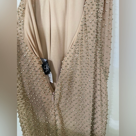 LA FEMME Open Back Beaded Gown - Picture 9 of 13